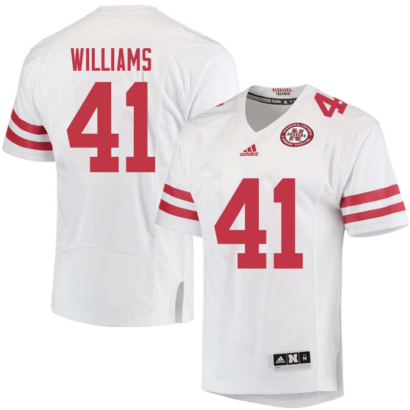 Men #41 Deontai Williams Nebraska Cornhuskers College Football Jerseys Sale-White - Click Image to Close